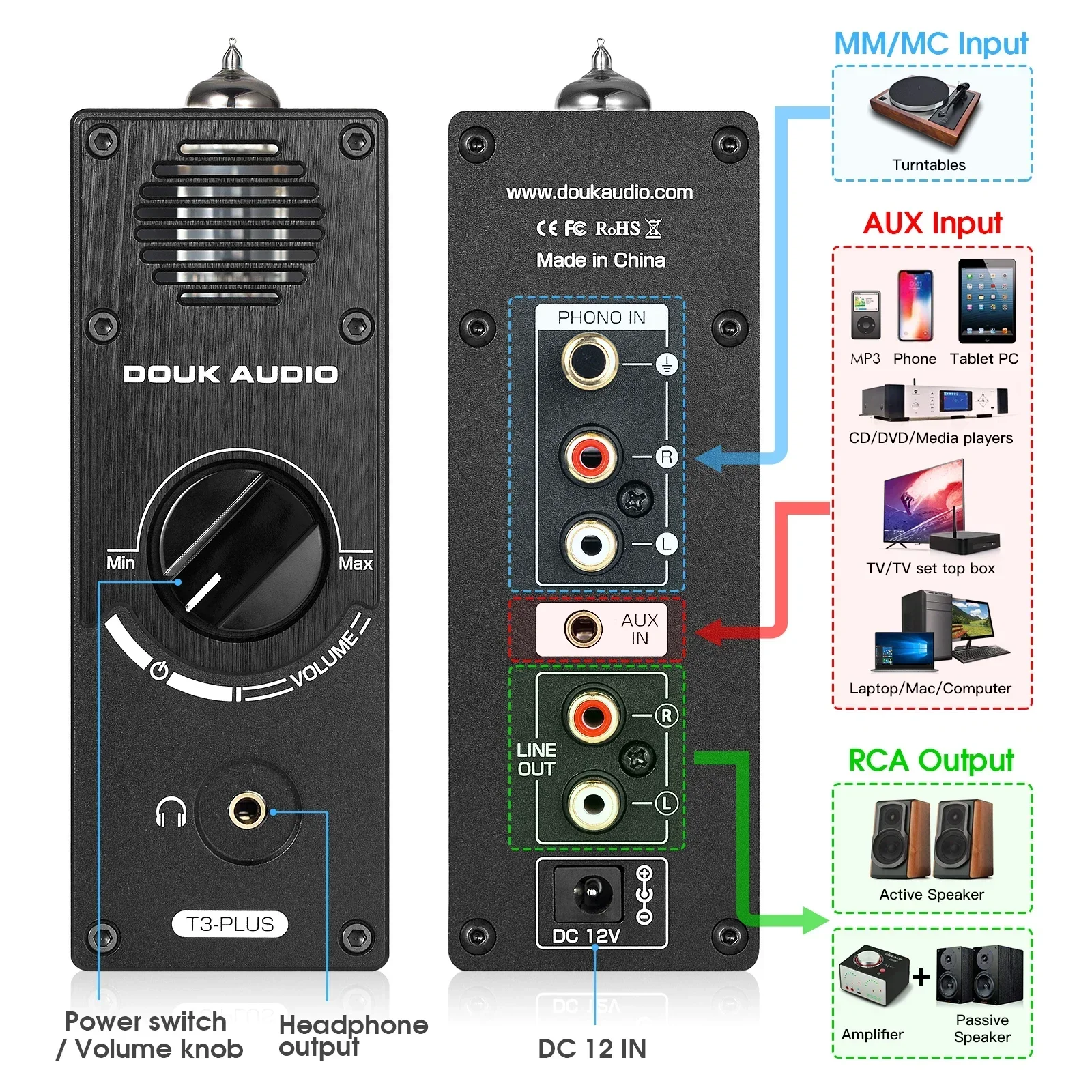 Nobsound T3 Plus Mini preampli - Tube Phono Stage Mm Mc recensione e prezzo